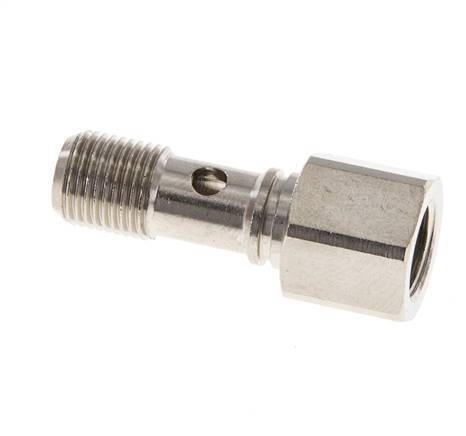 Boulon Banjo 1 voie en laiton nickelé avec filets mâle et femelle G1/8'' L24mm [2 Pièces]