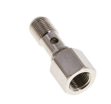 Boulon Banjo 1 voie en laiton nickelé avec filets mâle et femelle G1/8'' L24mm [2 Pièces]