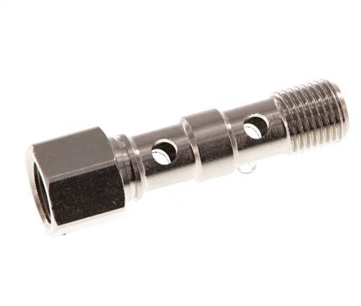 2-way nickel-plated Brass Banjo Bolt with G1/4'' Male and Female Threads L46.7mm [2 Pieces]