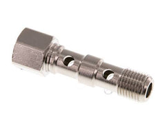 Boulon Banjo 2 voies en laiton nickelé avec filets mâle et femelle G1/4'' L46.7mm [2 Pièces]