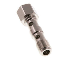Boulon Banjo 2 voies en laiton nickelé avec filets mâle et femelle G1/4'' L46.7mm [2 Pièces]