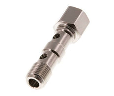 Boulon Banjo 2 voies en laiton nickelé avec filets mâle et femelle G1/4'' L46.7mm [2 Pièces]