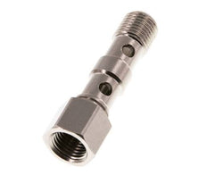 Boulon Banjo 2 voies en laiton nickelé avec filets mâle et femelle G1/4'' L46.7mm [2 Pièces]