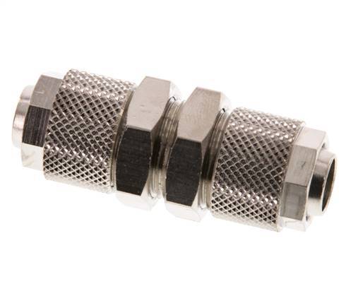 Raccord droit Push-on en laiton nickele 12x10 - Bulkhead