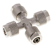 Raccord croisé 6x4 en laiton nickelé à emboîtement