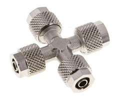Raccord croisé 6x4 en laiton nickelé à emboîtement