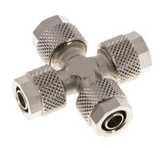 Raccord croisé 8x6 en laiton nickelé à emboîtement