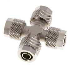 Raccord croisé 8x6 en laiton nickelé à emboîtement