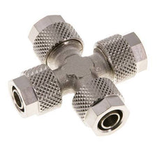 Raccord croisé 8x6 en laiton nickelé à emboîtement