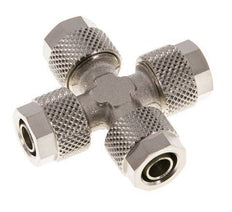 Raccord croisé 8x6 en laiton nickelé à emboîtement