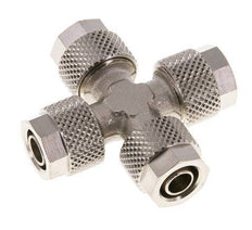 Raccord croisé 8x6 en laiton nickelé à emboîtement