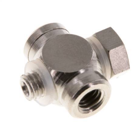 M5 Te Banjo en Laiton Nickele avec filetages mâle et femelle avec joint torique [10 Pièces]