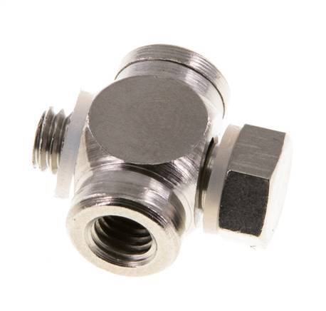 M5 Te Banjo en Laiton Nickele avec filetages mâle et femelle avec joint torique [10 Pièces]