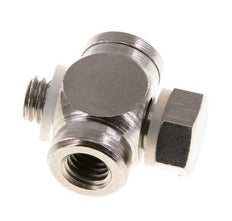 M5 Te Banjo en Laiton Nickele avec filetages mâle et femelle avec joint torique [10 Pièces]