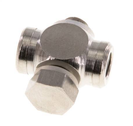 M5 Te Banjo en Laiton Nickele avec filetages mâle et femelle avec joint torique [10 Pièces]