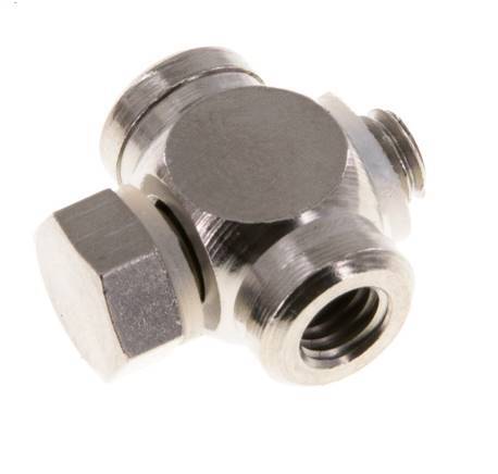 M5 Te Banjo en Laiton Nickele avec filetages mâle et femelle avec joint torique [10 Pièces]