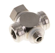 M5 Te Banjo en Laiton Nickele avec filetages mâle et femelle avec joint torique [10 Pièces]