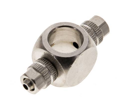 4.3x3 & G1/8'' Raccord Banjo Tee Push-on en laiton nickele