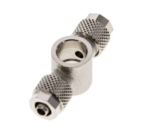 6x4 & G1/8'' Raccord Banjo Tee Push-on en laiton nickele [2 Pièces]