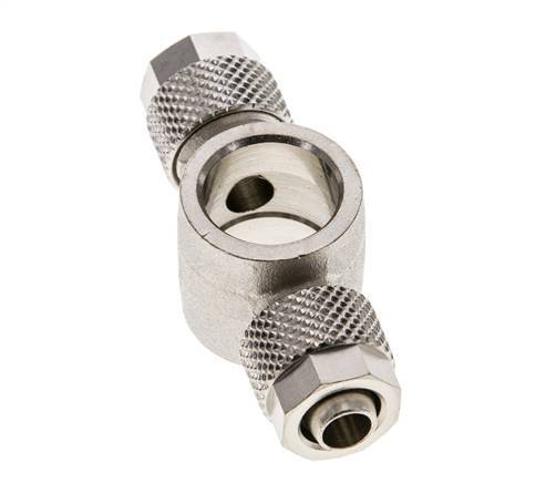 8x6 & G1/4'' Nickel plated Brass Banjo Tee Push-on Fitting [2 Pieces]