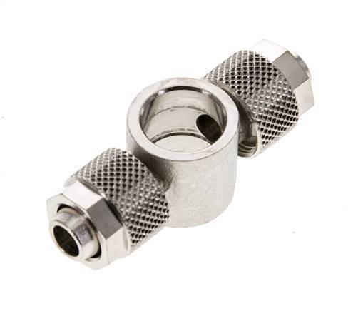 10x8 & G1/4'' Raccord Banjo Tee Push-on en laiton nickele [2 Pièces]