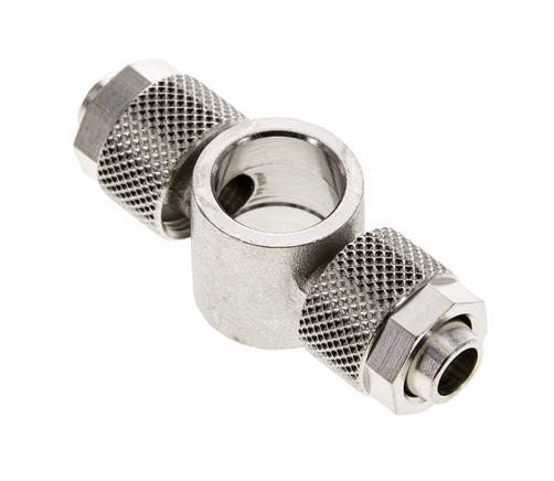 10x8 & G1/4'' Raccord Banjo Tee Push-on en laiton nickele [2 Pièces]