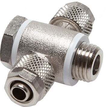 10x8 & G1/2'' Nickel plated Brass Banjo Tee Push-on Fitting with O-ring