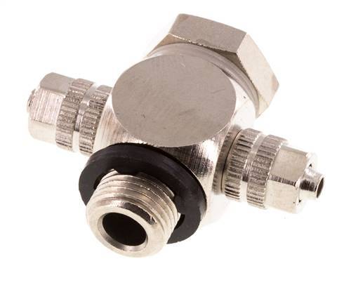 4.3x3 & G1/8'' Raccord Banjo à Emboîtement-T en Laiton Nickele avec joint torique [10 Pièces]