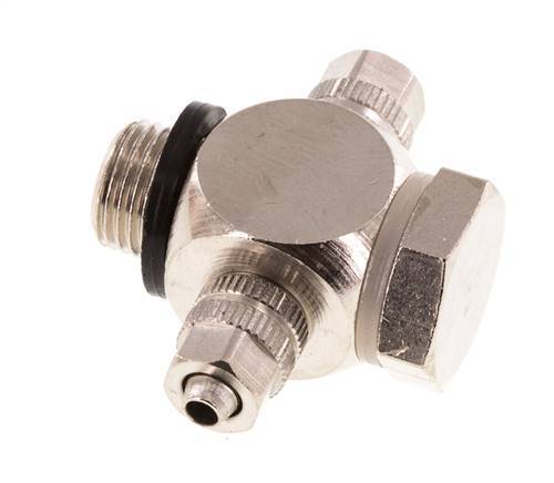 4.3x3 & G1/8'' Raccord Banjo à Emboîtement-T en Laiton Nickele avec joint torique [10 Pièces]