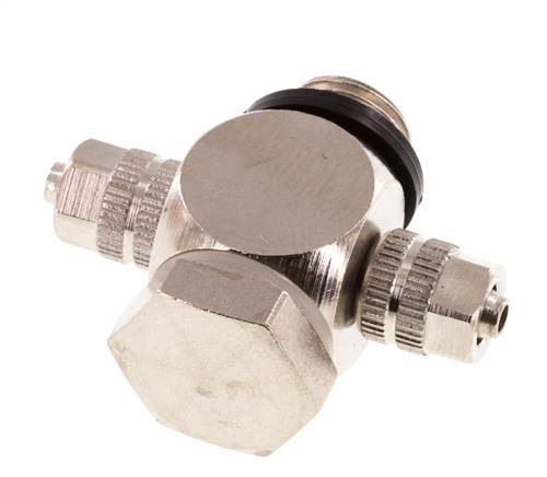 4.3x3 & G1/8'' Raccord Banjo à Emboîtement-T en Laiton Nickele avec joint torique [10 Pièces]