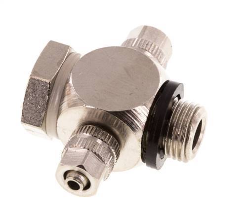 4.3x3 & G1/8'' Raccord Banjo à Emboîtement-T en Laiton Nickele avec joint torique [10 Pièces]