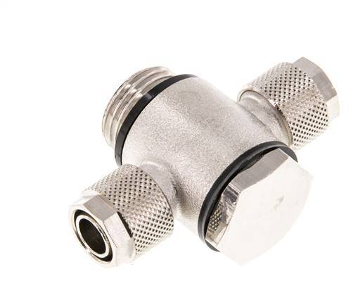 12x10 & G1/2'' Raccord Banjo à Emboîtement-T en Laiton Nickele avec O-ring [5 Pièces]