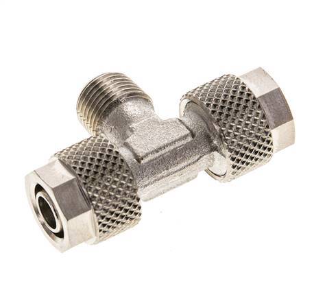 8x6 & R1/8'' Raccord en T à emboîter en laiton nickele avec filetage mâle [2 Pièces]