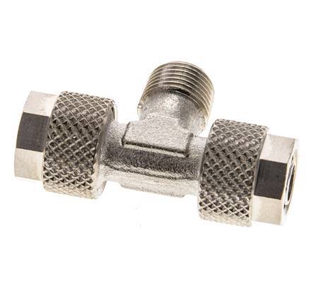 8x6 & R1/8'' Raccord en T à emboîter en laiton nickele avec filetage mâle [2 Pièces]