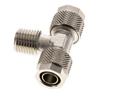 10x8 & R1/4'' Raccord en T à emboîtement en laiton nickele avec filetage mâle [2 Pièces]