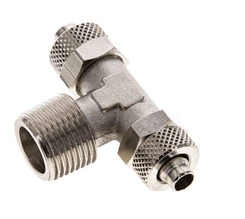 8x6 & R3/8'' Raccord en T en laiton nickele avec filetage mâle [2 Pièces]