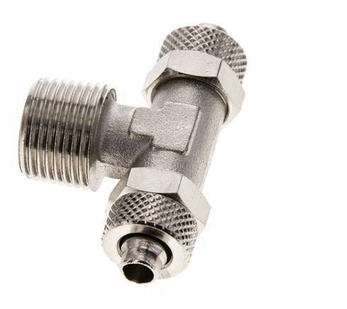 8x6 & R3/8'' Raccord en T en laiton nickele avec filetage mâle [2 Pièces]