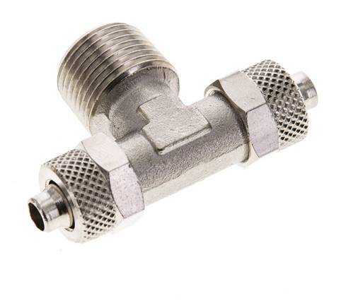 8x6 & R3/8'' Raccord en T en laiton nickele avec filetage mâle [2 Pièces]