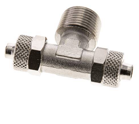 8x6 & R3/8'' Raccord en T en laiton nickele avec filetage mâle [2 Pièces]