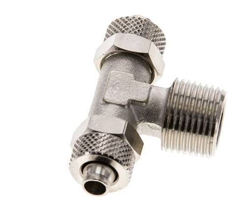8x6 & R3/8'' Raccord en T en laiton nickele avec filetage mâle [2 Pièces]