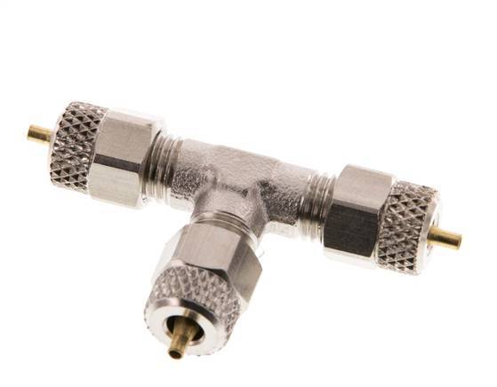 4x2 Raccord en T en laiton nickelé [2 pièces]