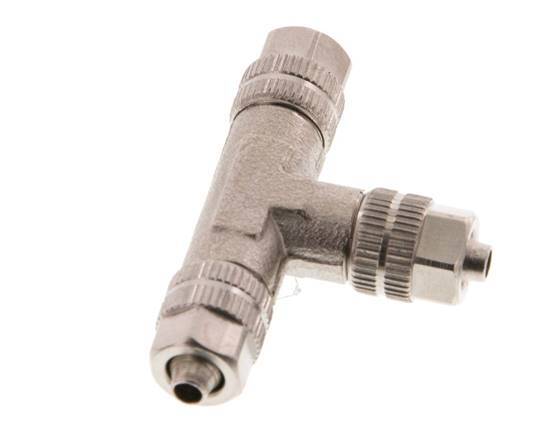 4.3x3 Raccord en T en laiton nickelé [2 Pièces]