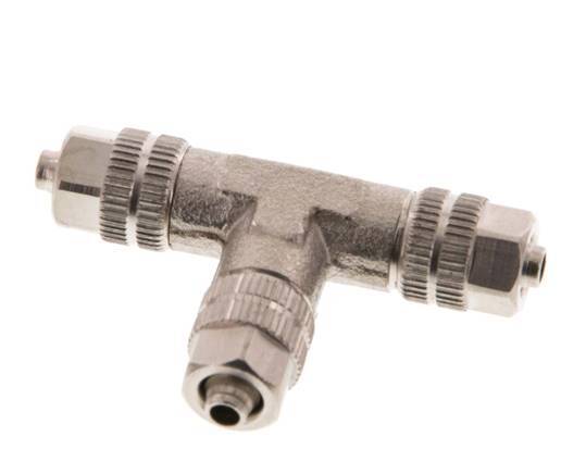 4.3x3 Raccord en T en laiton nickelé [2 Pièces]