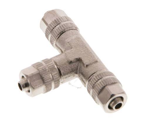 4.3x3 Raccord en T en laiton nickelé [2 Pièces]