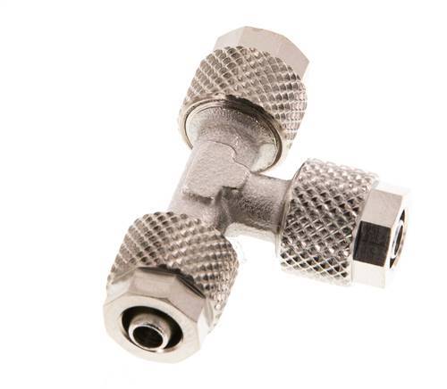 6x4 Raccord en T en laiton nickelé [2 pièces]