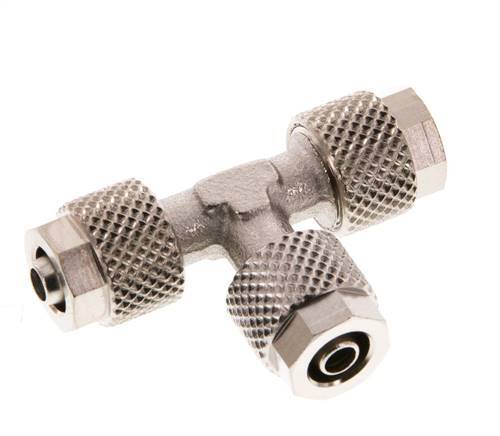 6x4 Raccord en T en laiton nickelé [2 pièces]