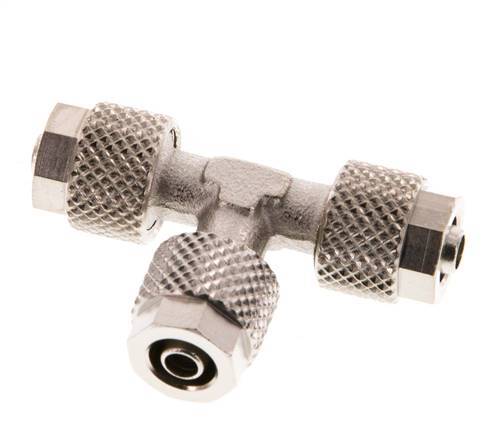 6x4 Raccord en T en laiton nickelé [2 pièces]