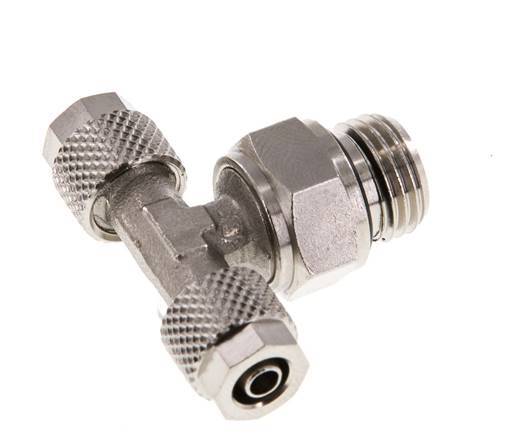 6x4 & G1/4'' Raccord en T en laiton nickele avec filetage mâle rotatif [2 Pièces]