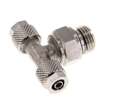 6x4 & G1/4'' Raccord en T en laiton nickele avec filetage mâle rotatif [2 Pièces]