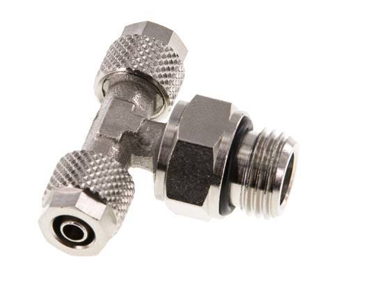 6x4 & G1/4'' Raccord en T en laiton nickele avec filetage mâle rotatif [2 Pièces]